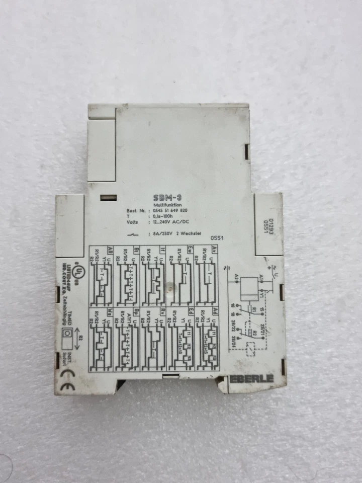 EBERLE SBM-3 MULTIFUNCTION TIMER RELAY 0.1s-100h 12-240V AC/DC